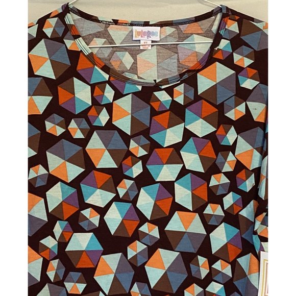 LuLaRoe Irma Simply Comfortable T Shirt Womens Sz XS Geometric Multi Color NWT - Picture 2 of 10